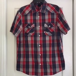 Men’s North Face Short Sleeve Plaid Shirt, Sz L